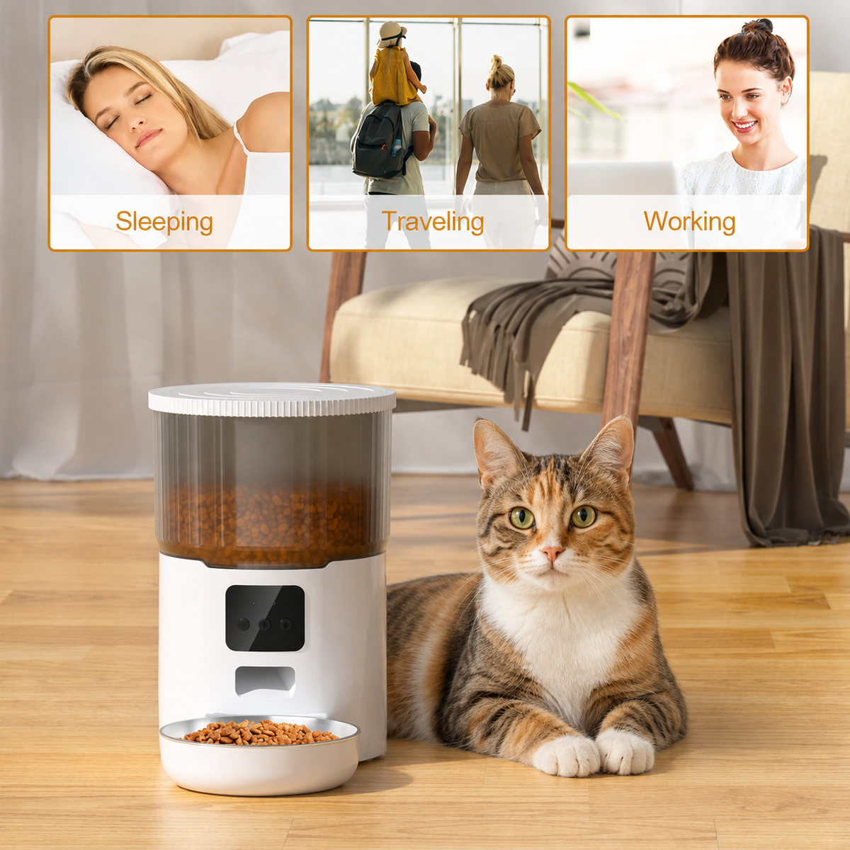 KIVARA SmartFeed Max WiFi | Alimentador Automático de Gran Capacidad para Gatos